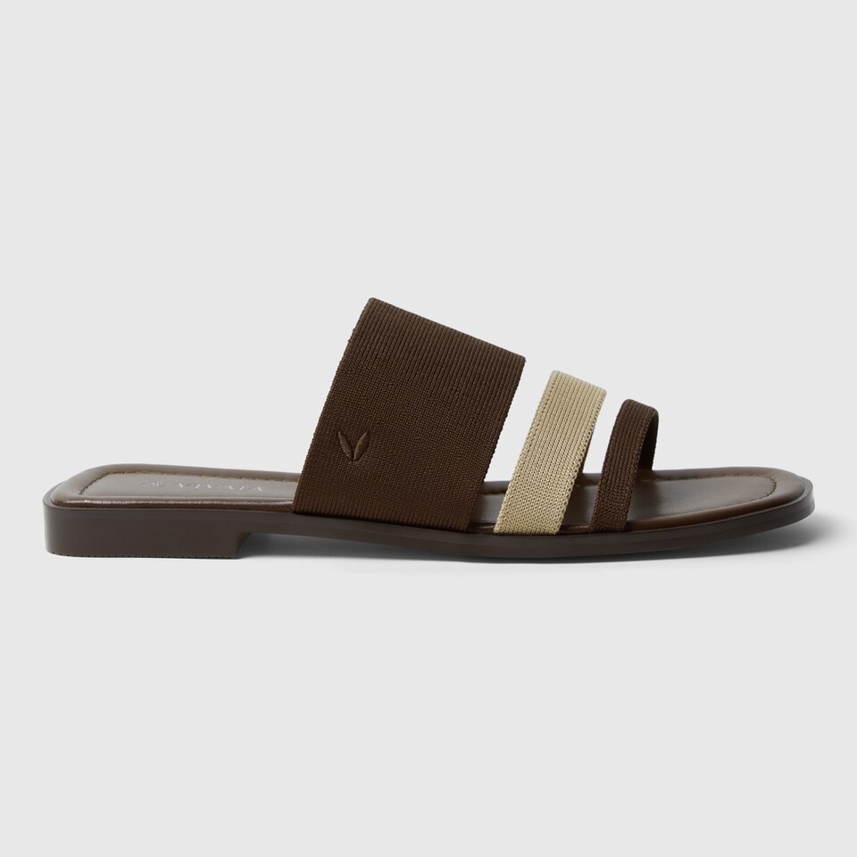 Doris Square-toe Sandals in Tan Russet | Women's Sustainable and Stylish Shoes | VIVAIA