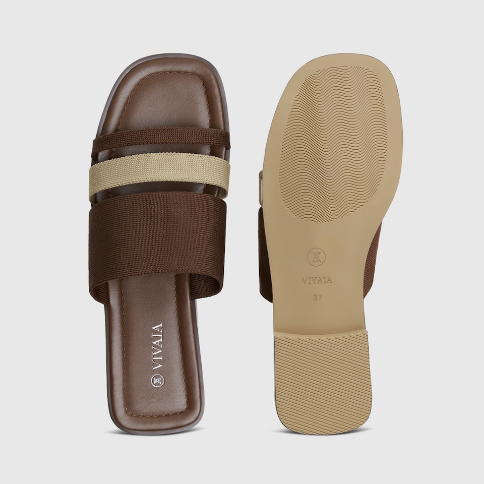 Doris Square-toe Sandals in Tan Russet | Women's Sustainable and Stylish Shoes | VIVAIA