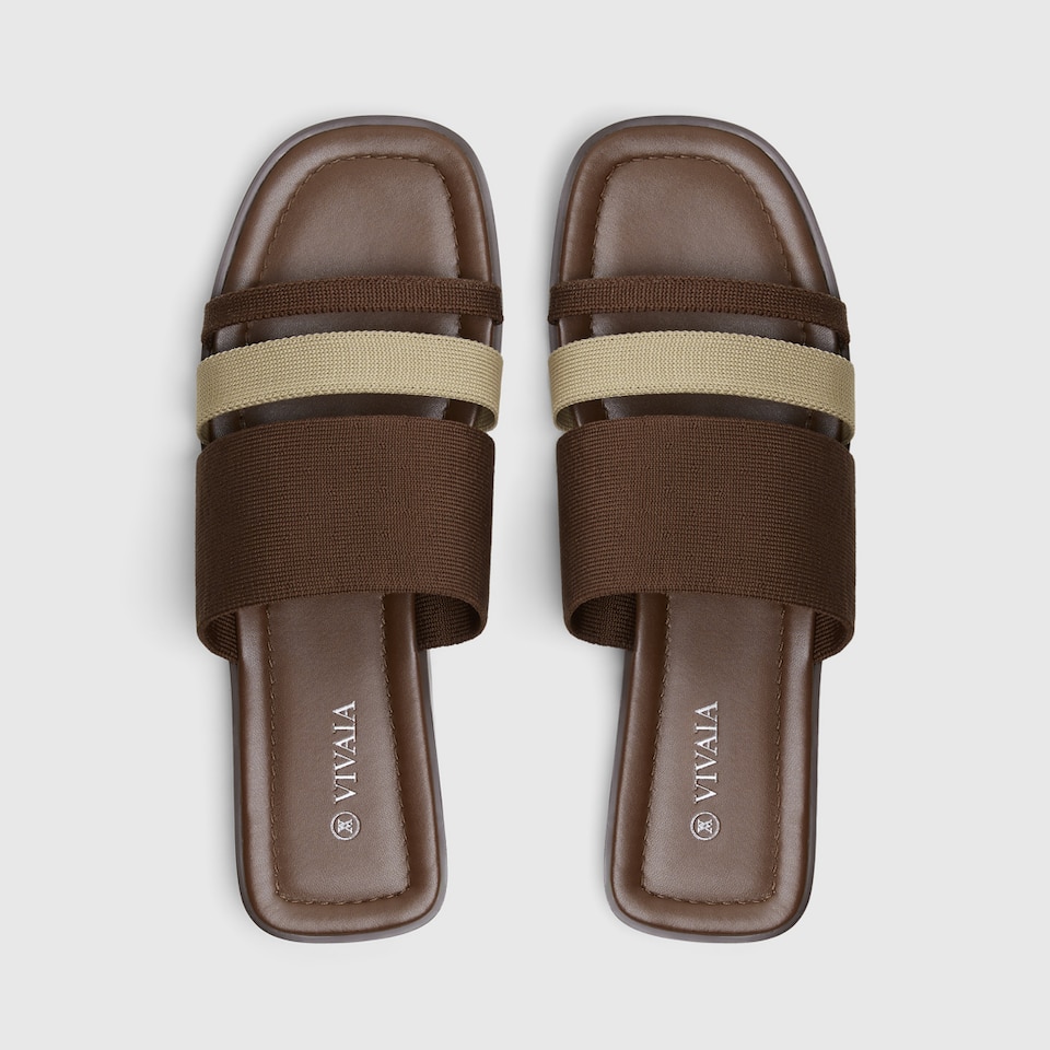 Doris Square-toe Sandals in Tan Russet | Women's Sustainable and Stylish Shoes | VIVAIA