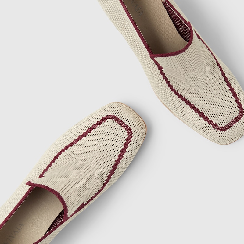 Quinn Pointy Heeled Loafers in Cream Ivory | Women's Sustainable and Stylish Shoes | VIVAIA