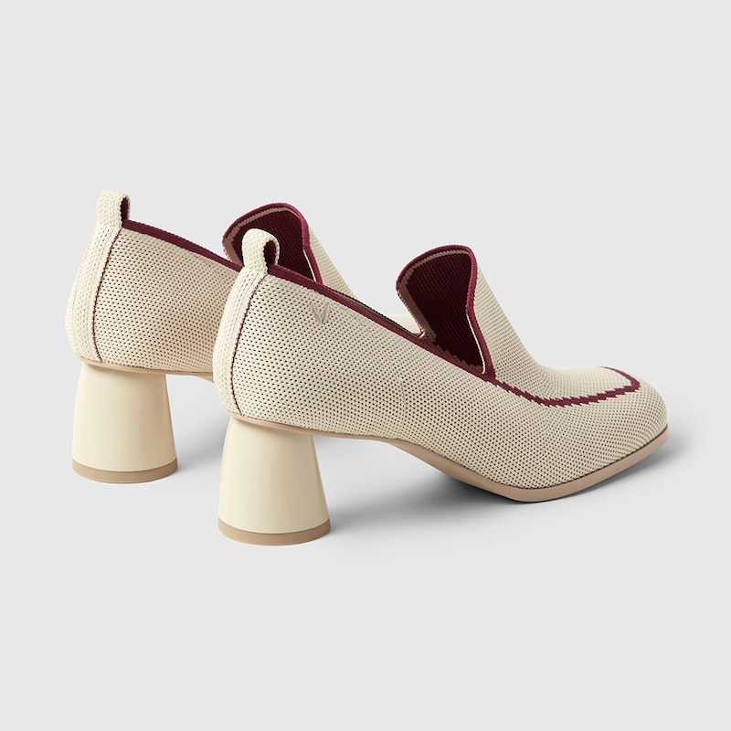 Quinn Pointy Heeled Loafers in Cream Ivory | Women's Sustainable and Stylish Shoes | VIVAIA