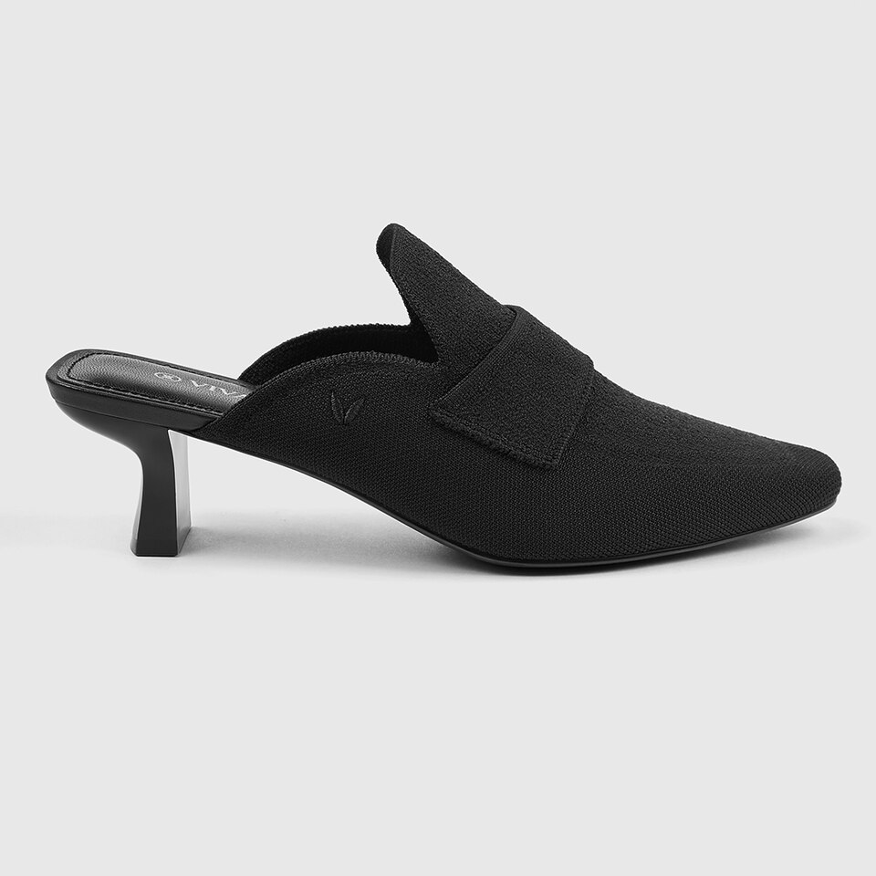 Elena Square-toe Mules in Black | Women's Sustainable and Stylish Shoes | VIVAIA