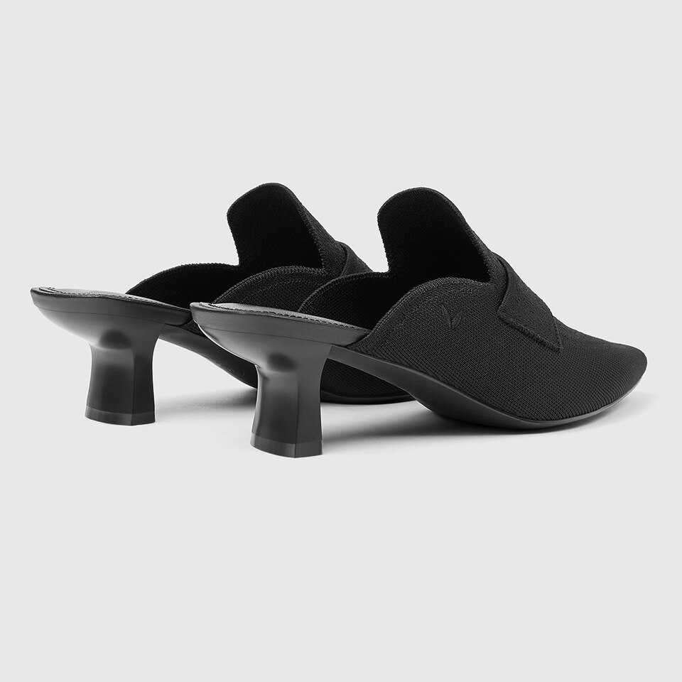 Elena Square-toe Mules in Black | Women's Sustainable and Stylish Shoes | VIVAIA
