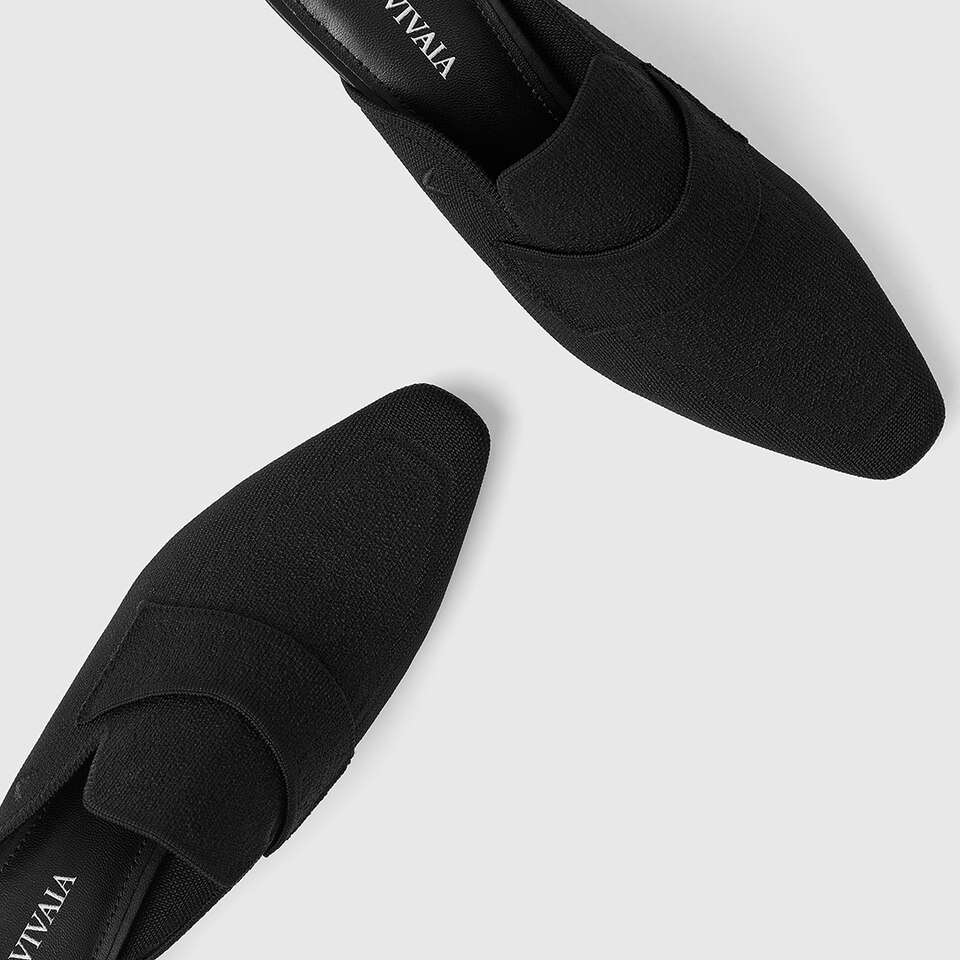 Elena Square-toe Mules in Black | Women's Sustainable and Stylish Shoes | VIVAIA