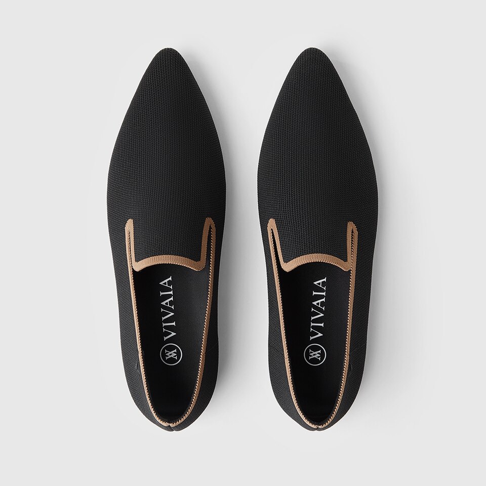 Monica Pointy Loafers in Deep Ebony | Women's Sustainable, Washable and Stylish Black Shoes | VIVAIA