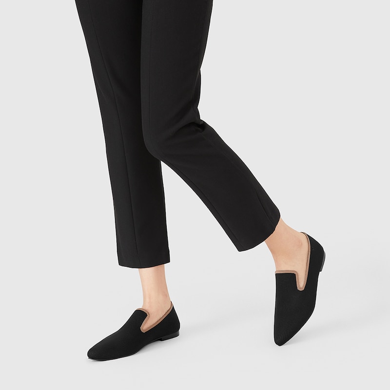 Monica Pointy Loafers in Deep Ebony | Women's Sustainable, Washable and Stylish Black Shoes | VIVAIA