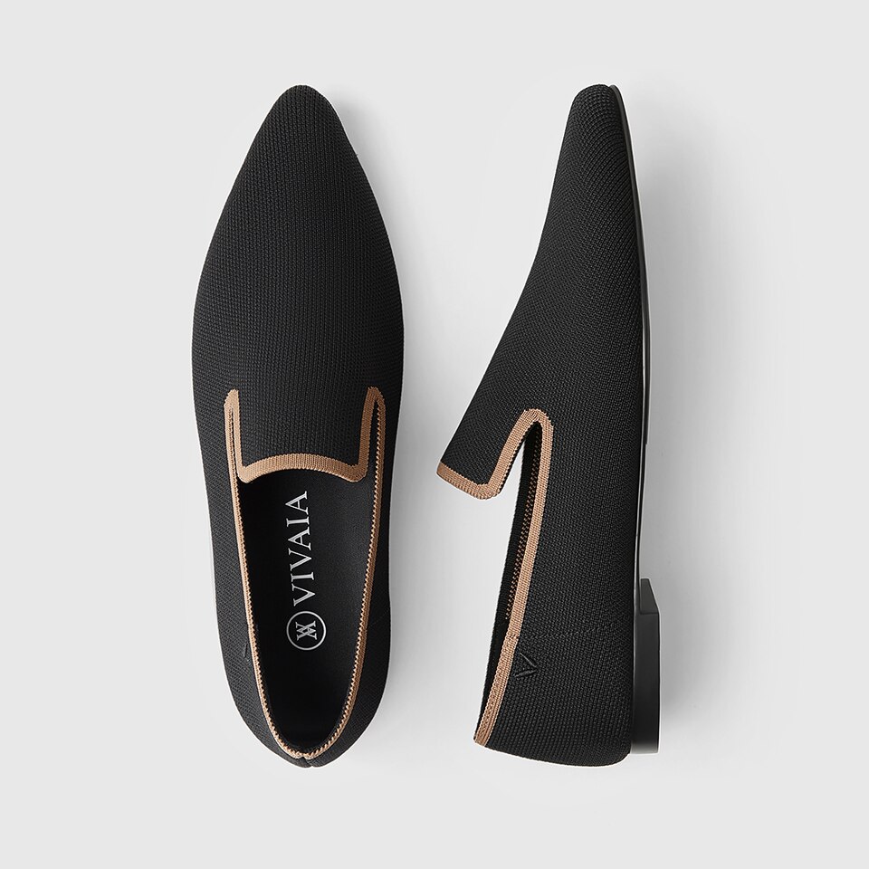 Monica Pointy Loafers in Deep Ebony | Women's Sustainable, Washable and Stylish Black Shoes | VIVAIA
