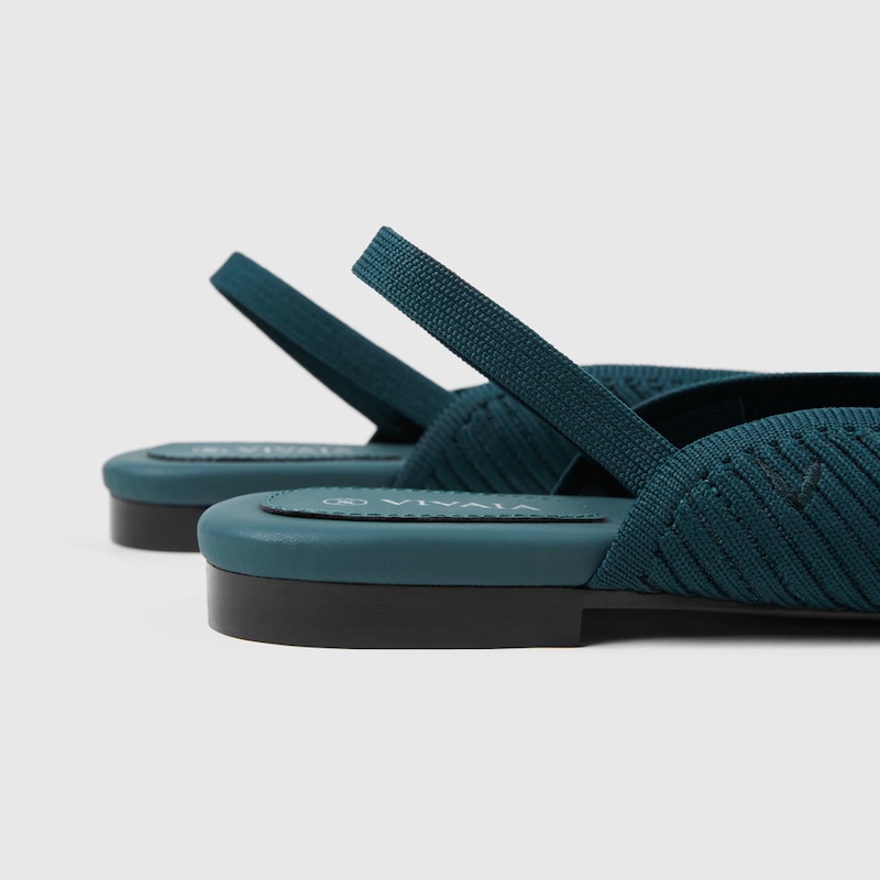 Iris Pointy Sandals in Deep Peacock | Women's Sustainable and Stylish Shoes | VIVAIA