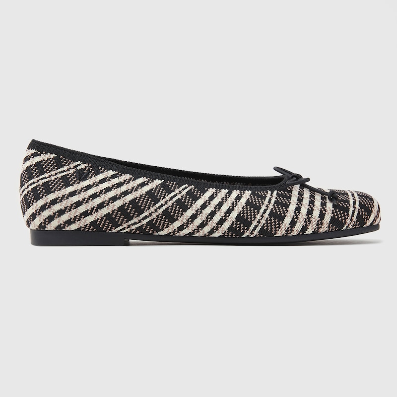 Odette Round-toe Flats in Black Plaid-Women's Sustainable Shoes | VIVAIA
