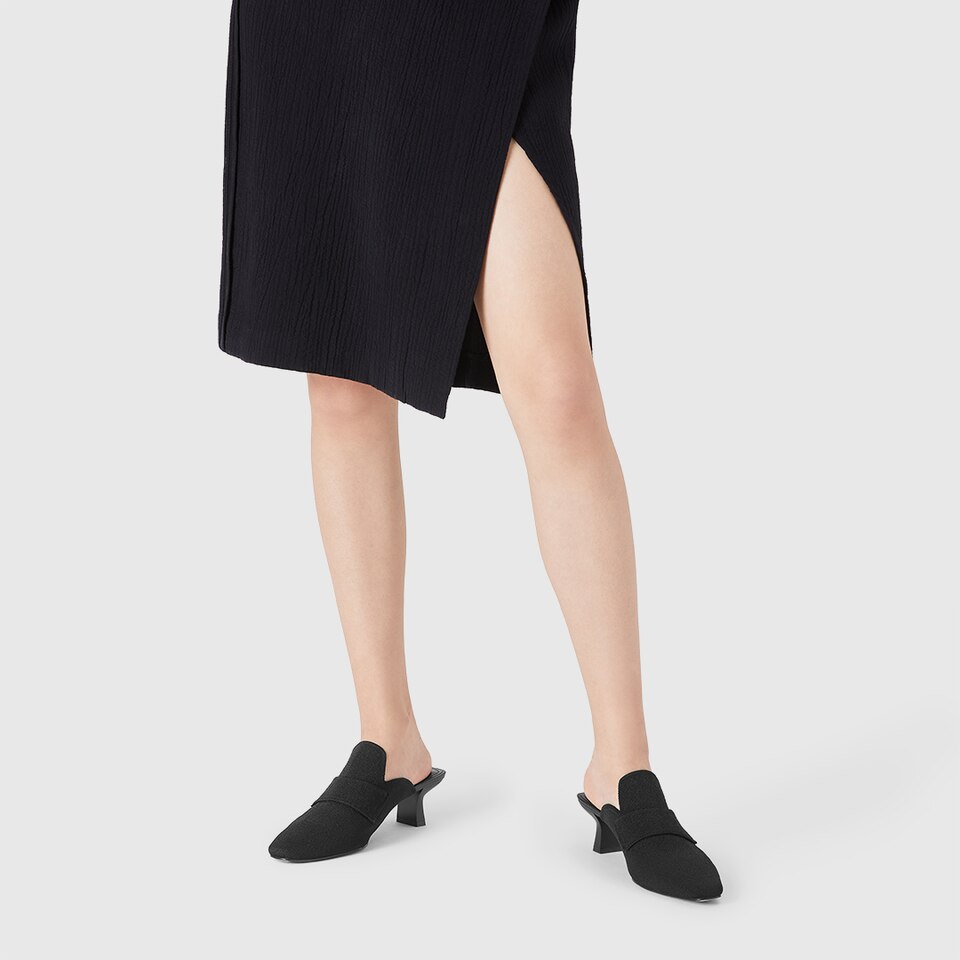 Elena Square-toe Mules in Black | Women's Sustainable and Stylish Shoes | VIVAIA