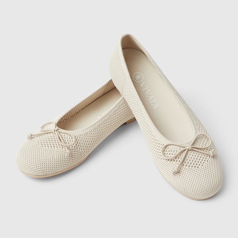 Odette Round-toe Flats in Cream Ivory | Women's Sustainable, Washable and Stylish Shoes | VIVAIA