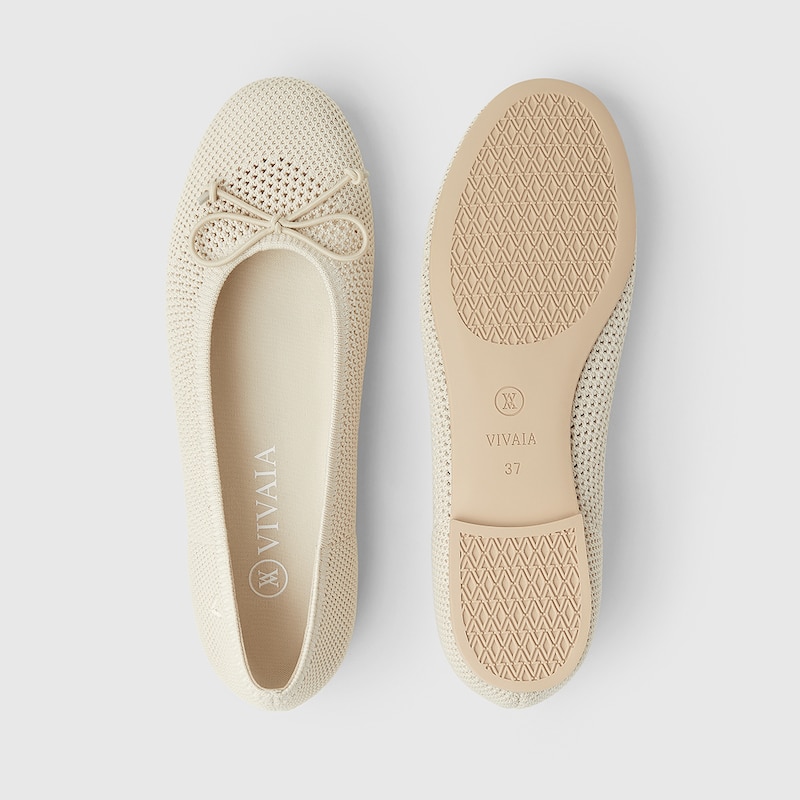 Odette Round-toe Flats in Cream Ivory | Women's Sustainable, Washable and Stylish Shoes | VIVAIA