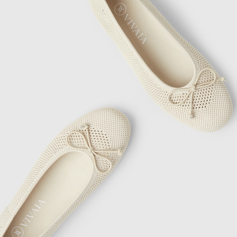 Odette Round-toe Flats in Cream Ivory | Women's Sustainable, Washable and Stylish Shoes | VIVAIA