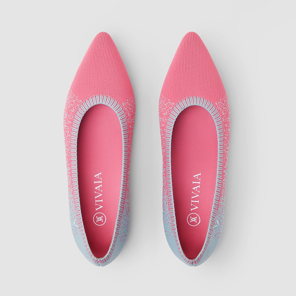 Aria 2.0 Pointy Flats in Flamingo Pink-Women's Sustainable Shoes | VIVAIA