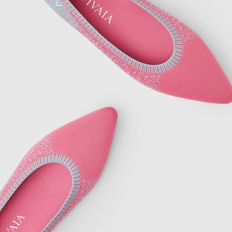 Aria 2.0 Pointy Flats in Flamingo Pink-Women's Sustainable Shoes | VIVAIA