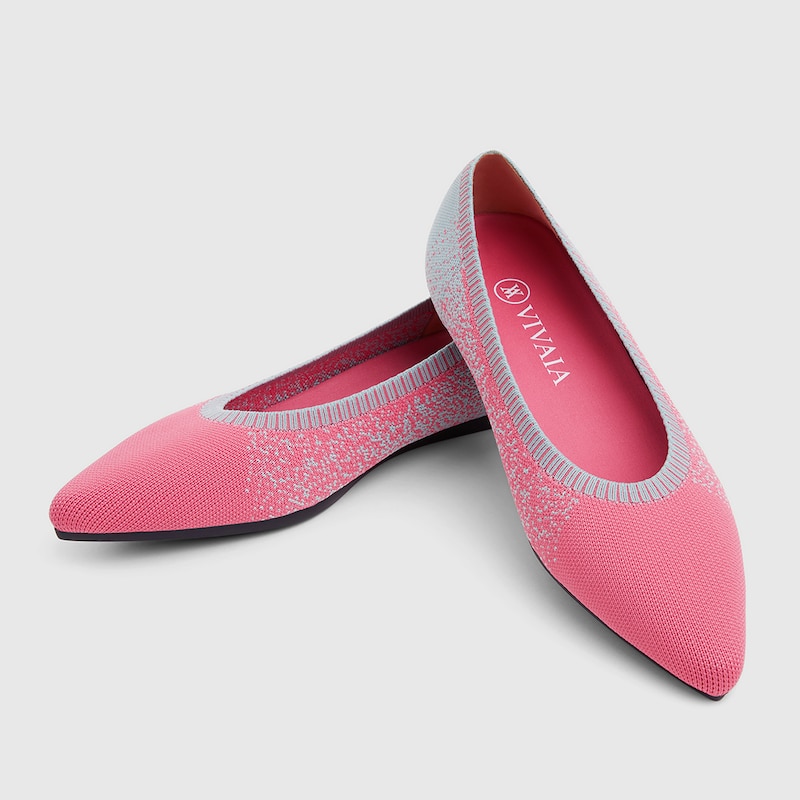 Aria 2.0 Pointy Flats in Flamingo Pink-Women's Sustainable Shoes | VIVAIA