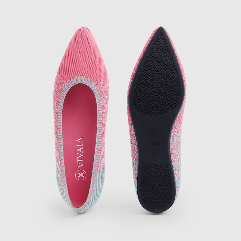 Aria 2.0 Pointy Flats in Flamingo Pink-Women's Sustainable Shoes | VIVAIA