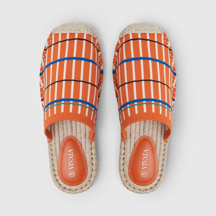 Sherly Round-toe Slides in Pumpkin Orange | Women's Sustainable and Stylish Shoes | VIVAIA