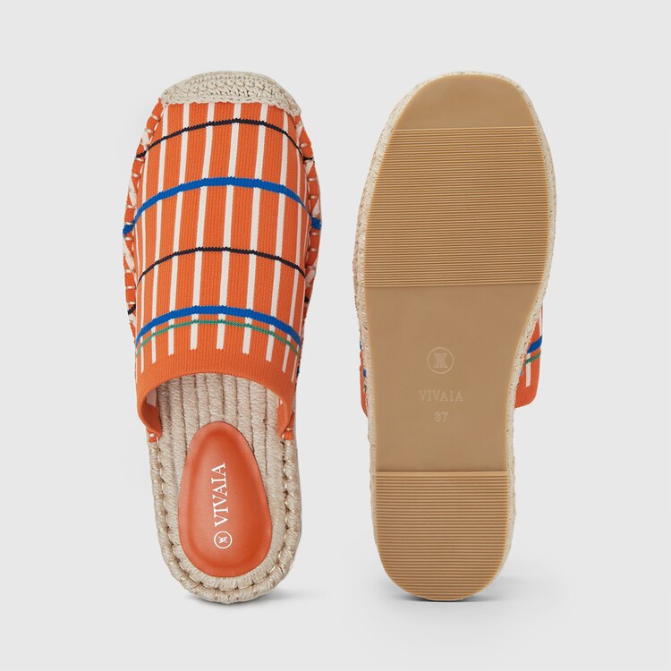 Sherly Round-toe Slides in Pumpkin Orange | Women's Sustainable and Stylish Shoes | VIVAIA