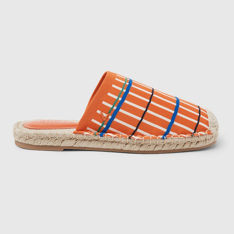 Sherly Round-toe Slides in Pumpkin Orange | Women's Sustainable and Stylish Shoes | VIVAIA