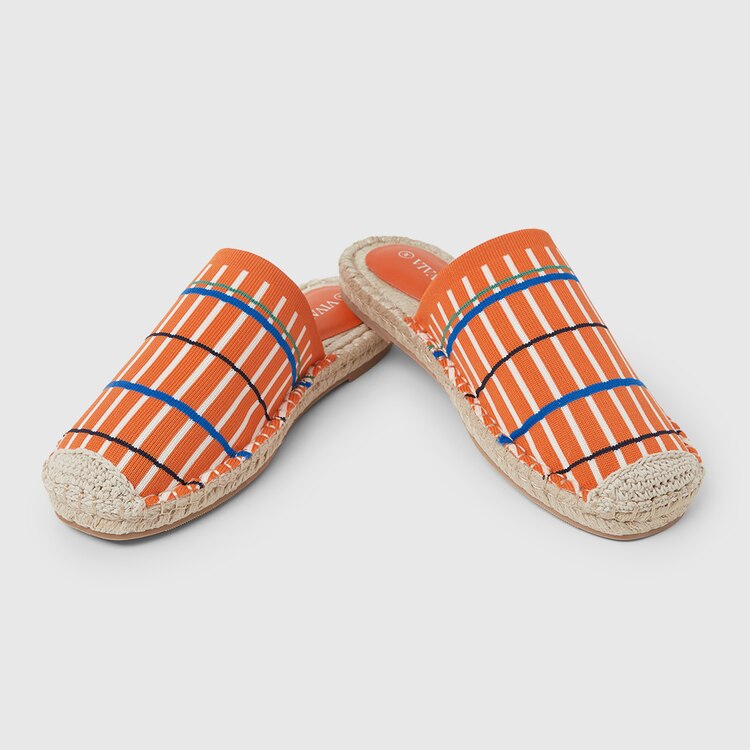 Sherly Round-toe Slides in Pumpkin Orange | Women's Sustainable and Stylish Shoes | VIVAIA