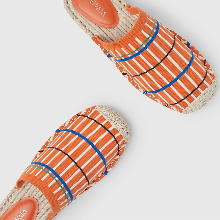 Sherly Round-toe Slides in Pumpkin Orange | Women's Sustainable and Stylish Shoes | VIVAIA