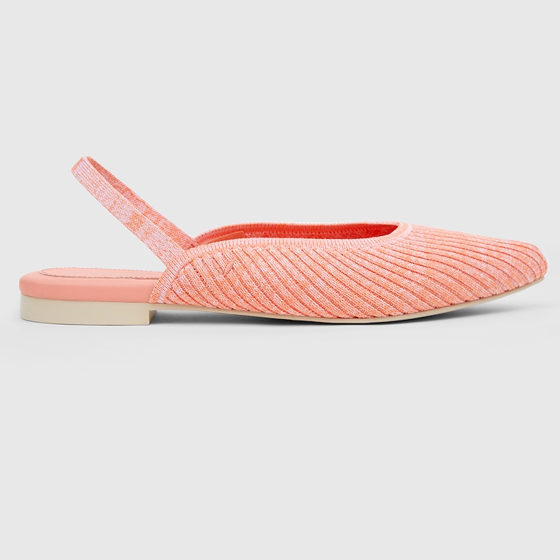 Iris Pointy Sandals in Coral Orange | Women's Sustainable and Stylish Shoes | VIVAIA