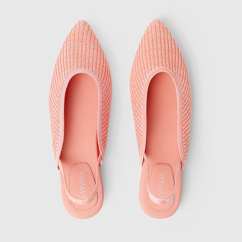 Iris Pointy Sandals in Coral Orange | Women's Sustainable and Stylish Shoes | VIVAIA