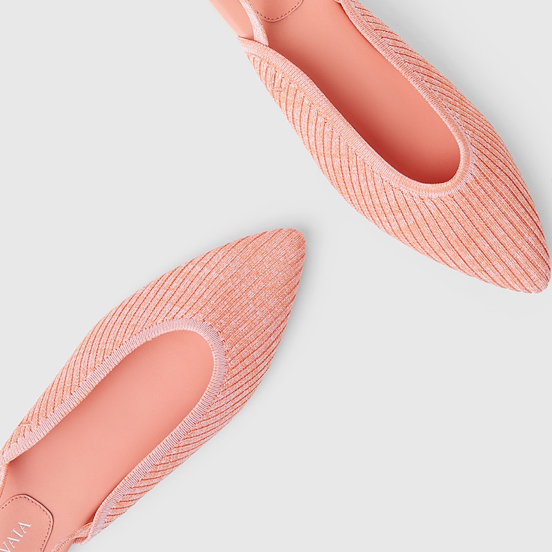 Iris Pointy Sandals in Coral Orange | Women's Sustainable and Stylish Shoes | VIVAIA