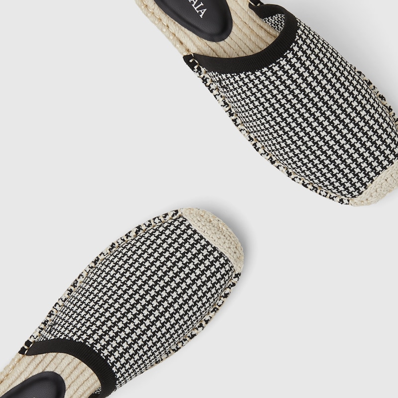 Sherly Round-toe Slides in Ebony Ivory | Women's Sustainable and Stylish Black Shoes | VIVAIA