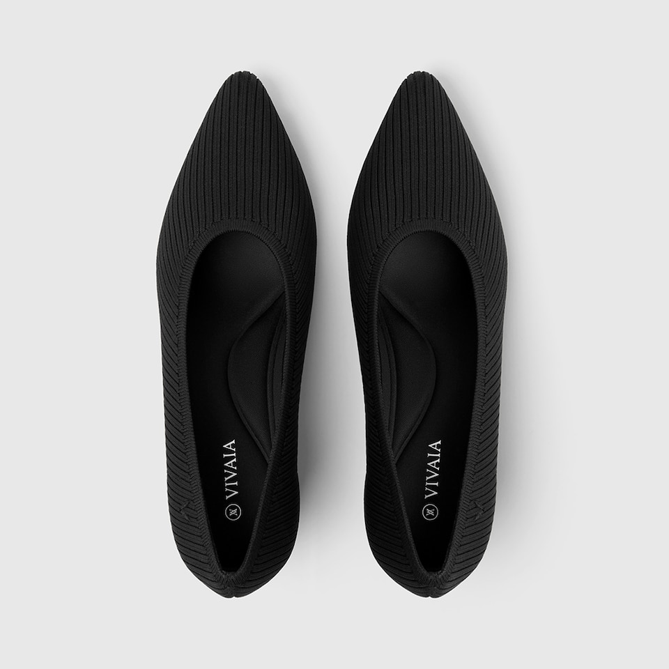 Liraz Comfortable Pointed-Toe Striped Wedge in Deep Ebony | VIVAIA
