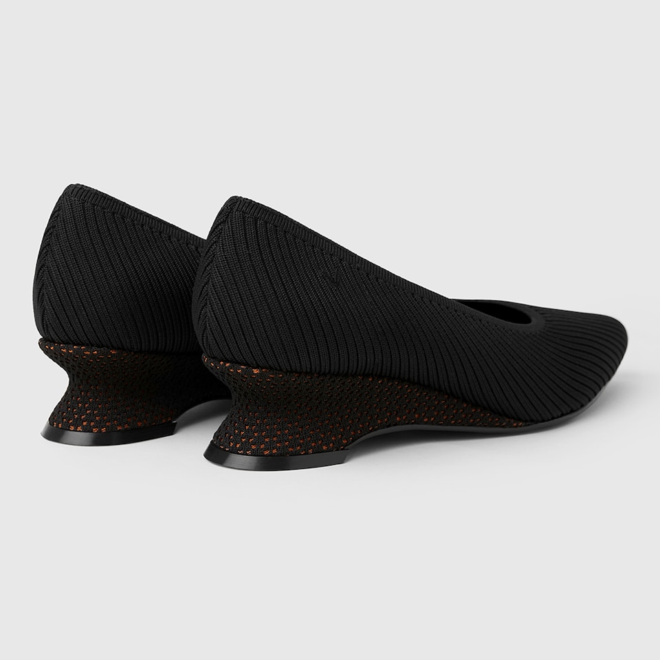 Liraz Comfortable Pointed-Toe Striped Wedge in Deep Ebony | VIVAIA