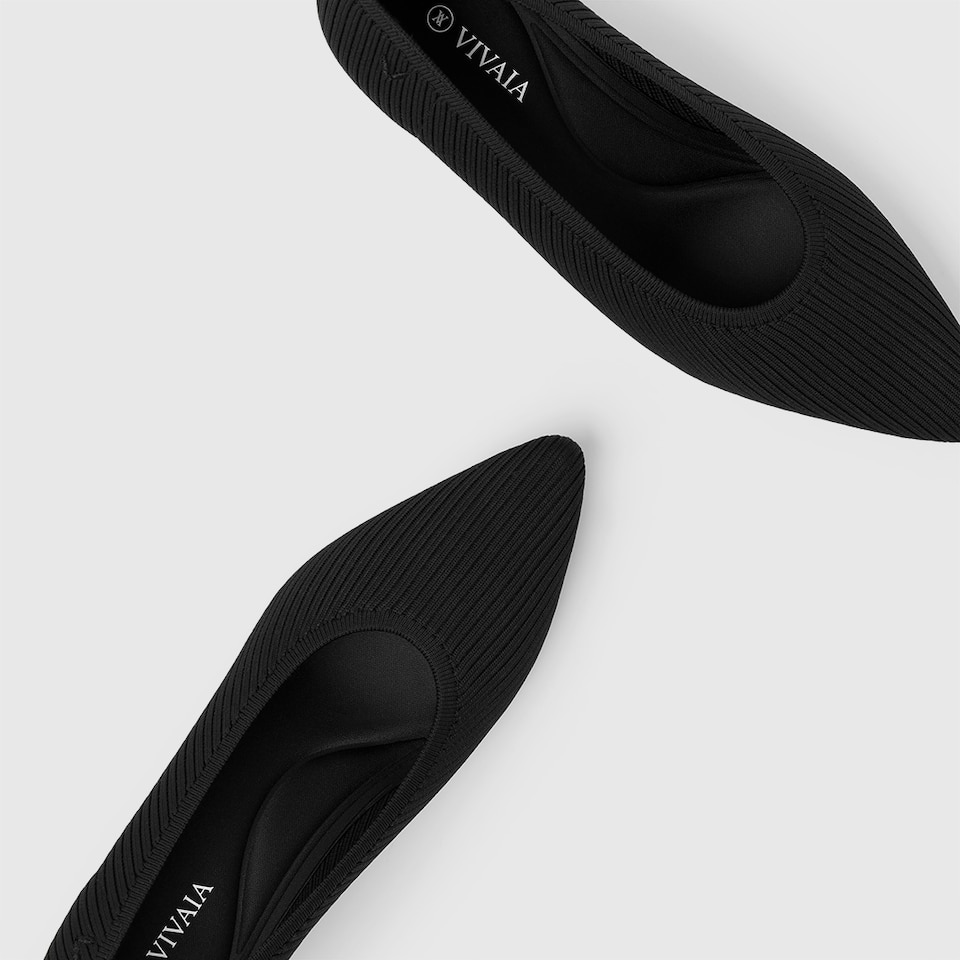 Liraz Comfortable Pointed-Toe Striped Wedge in Deep Ebony | VIVAIA