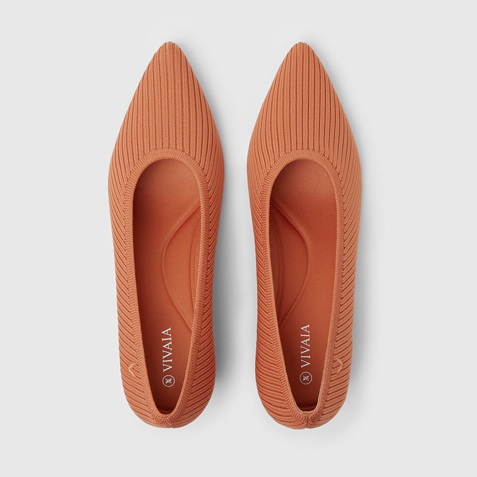 Liraz Pointy Heels in Monarch Orange-Sustainable & Washable | VIVAIA