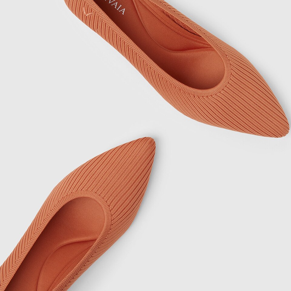 Liraz Pointy Heels in Monarch Orange-Sustainable & Washable | VIVAIA