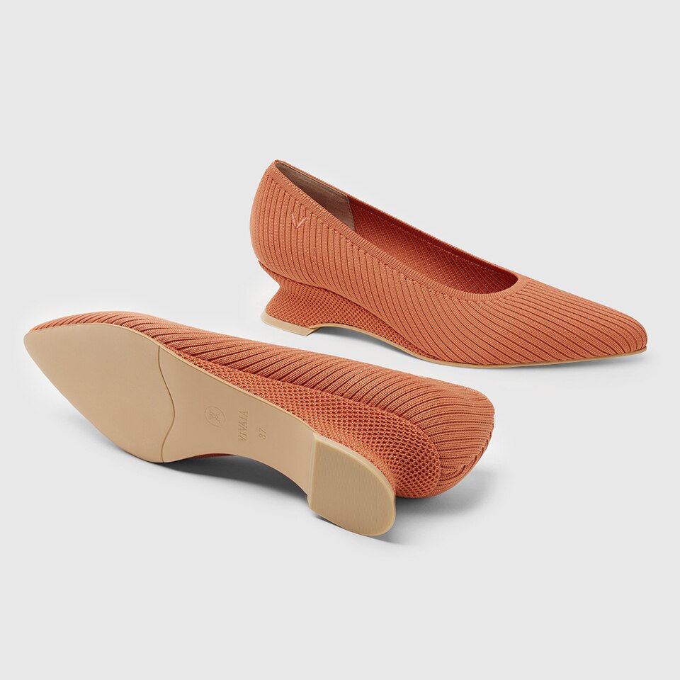 Liraz Pointy Heels in Monarch Orange-Sustainable & Washable | VIVAIA