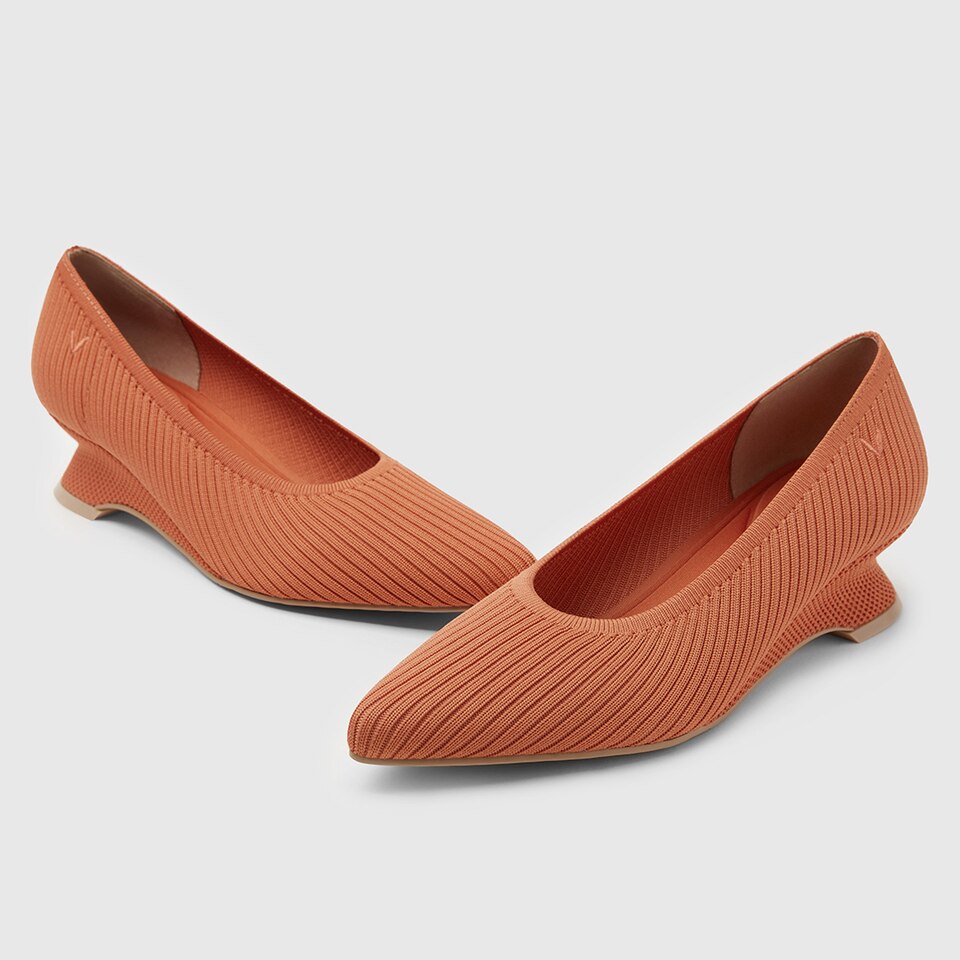 Liraz Pointy Heels in Monarch Orange-Sustainable & Washable | VIVAIA