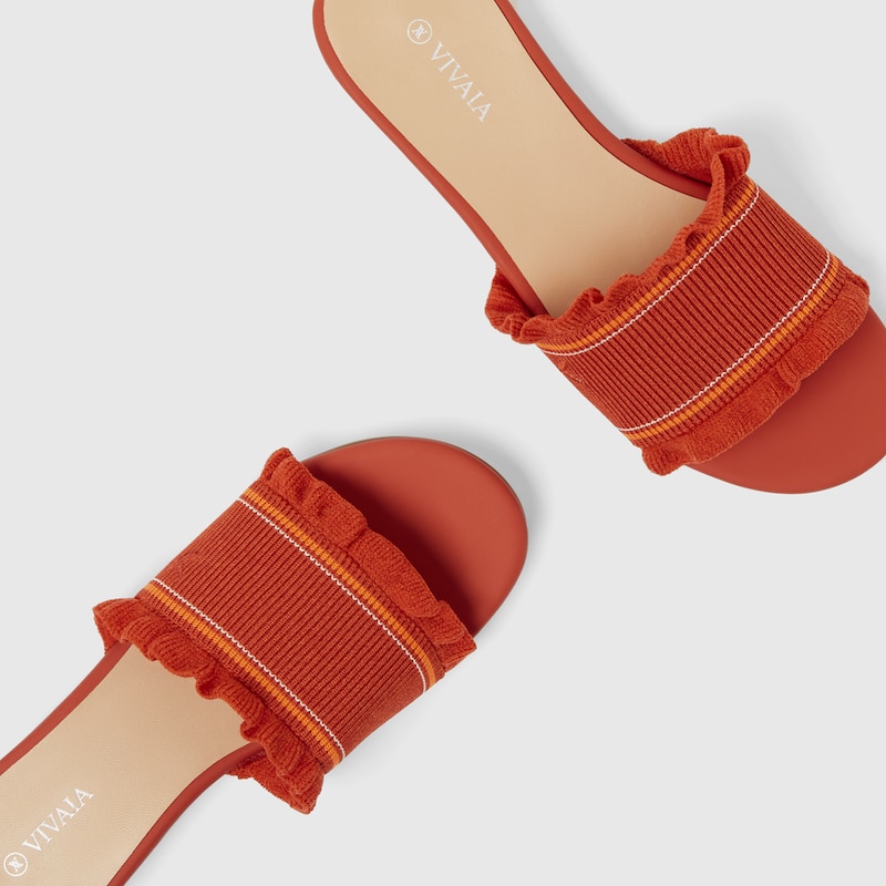 Floria Round-toe Sandals in Tomato Red | Women's Sustainable and Stylish Shoes | VIVAIA