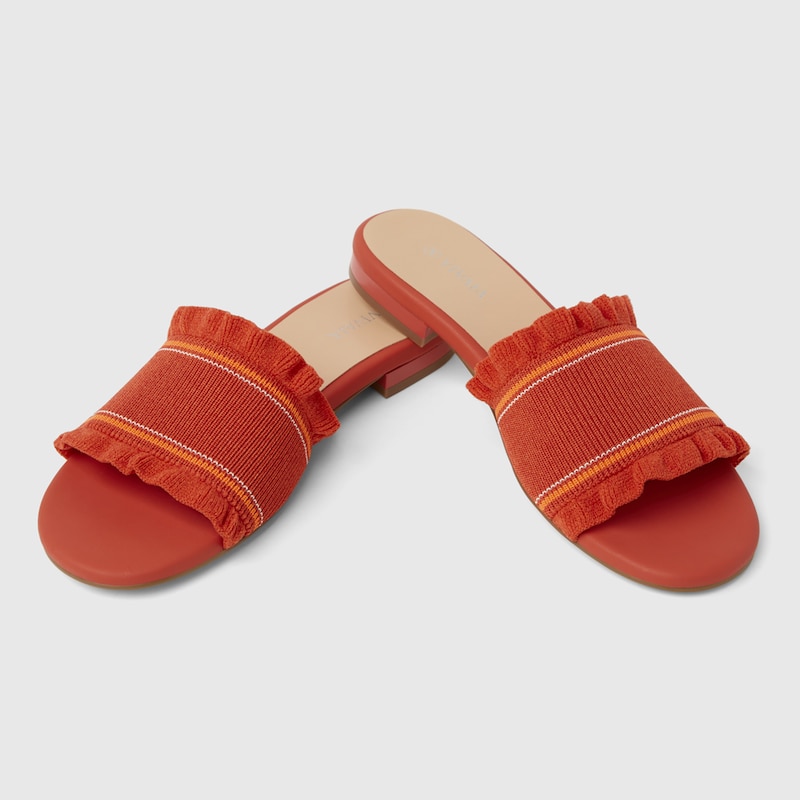 Floria Round-toe Sandals in Tomato Red | Women's Sustainable and Stylish Shoes | VIVAIA