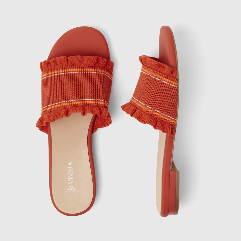 Floria Round-toe Sandals in Tomato Red | Women's Sustainable and Stylish Shoes | VIVAIA