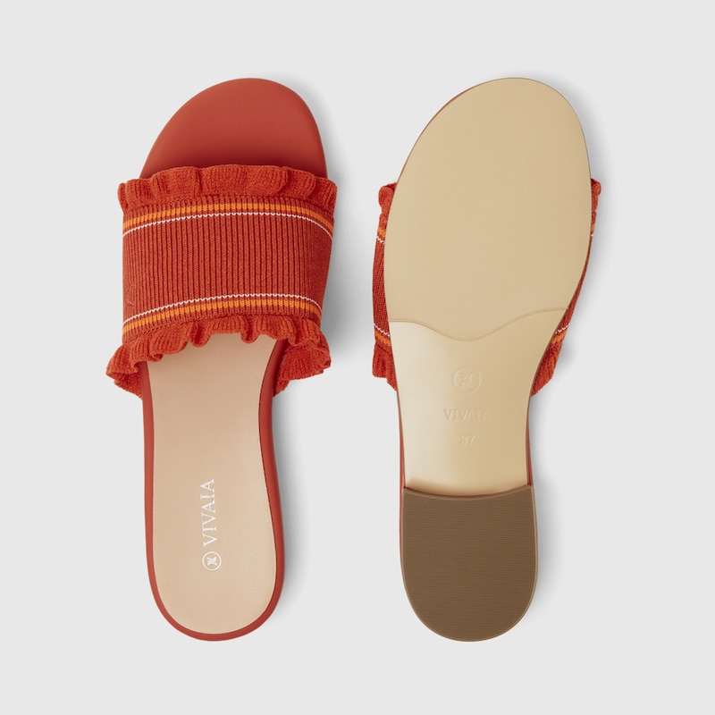 Floria Round-toe Sandals in Tomato Red | Women's Sustainable and Stylish Shoes | VIVAIA