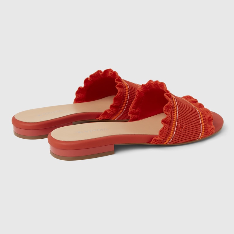 Floria Round-toe Sandals in Tomato Red | Women's Sustainable and Stylish Shoes | VIVAIA