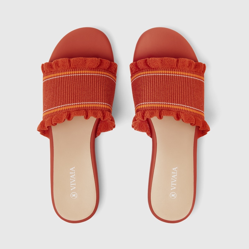 Floria Round-toe Sandals in Tomato Red | Women's Sustainable and Stylish Shoes | VIVAIA