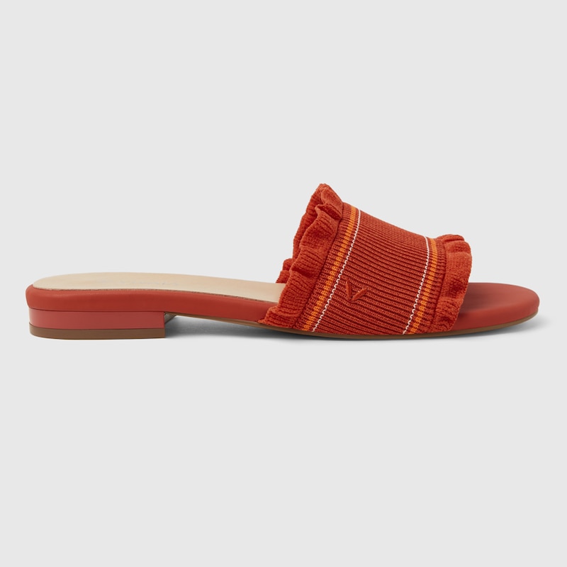 Floria Round-toe Sandals in Tomato Red | Women's Sustainable and Stylish Shoes | VIVAIA