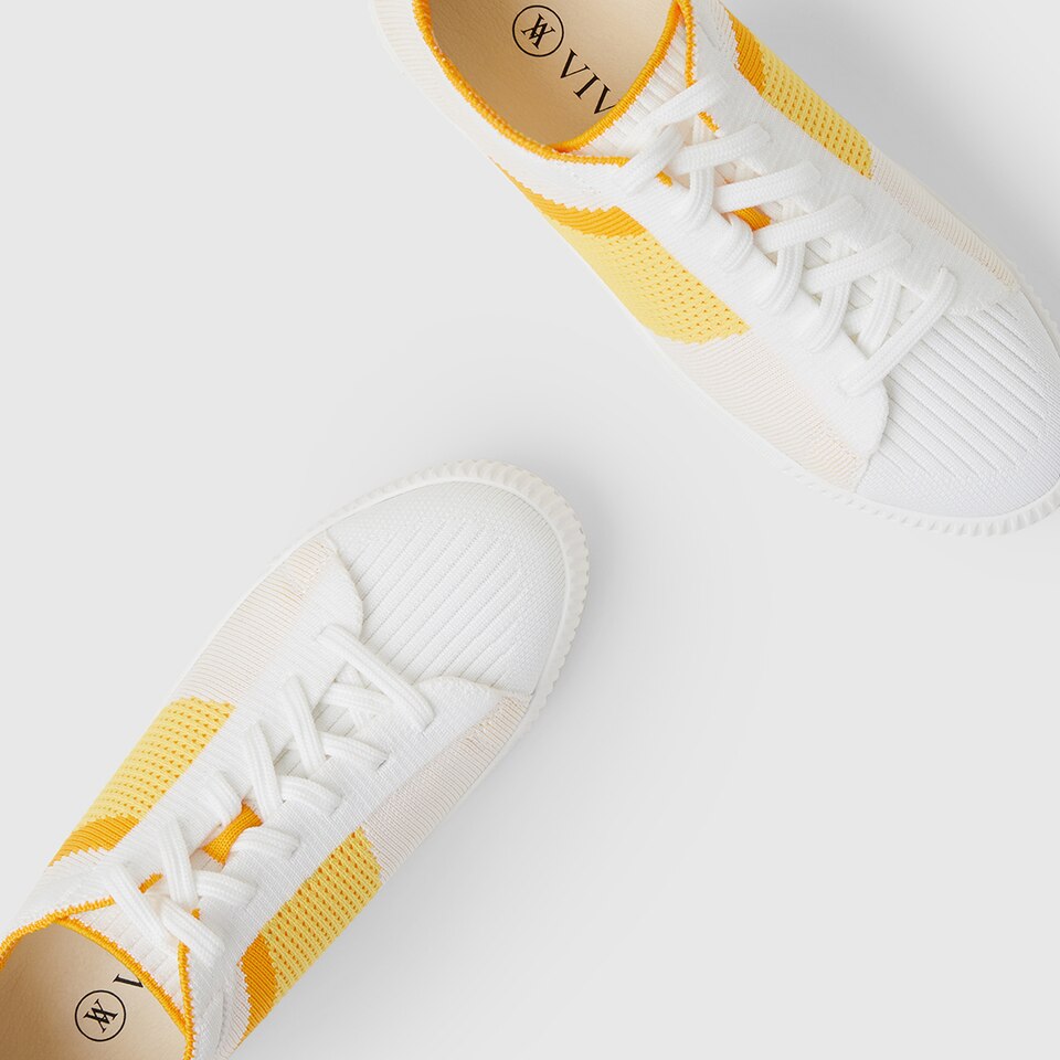 Evermore Round-toe Sneakers in Lemon Yellow | Women's Sustainable, Washable and Stylish Shoes | VIVAIA