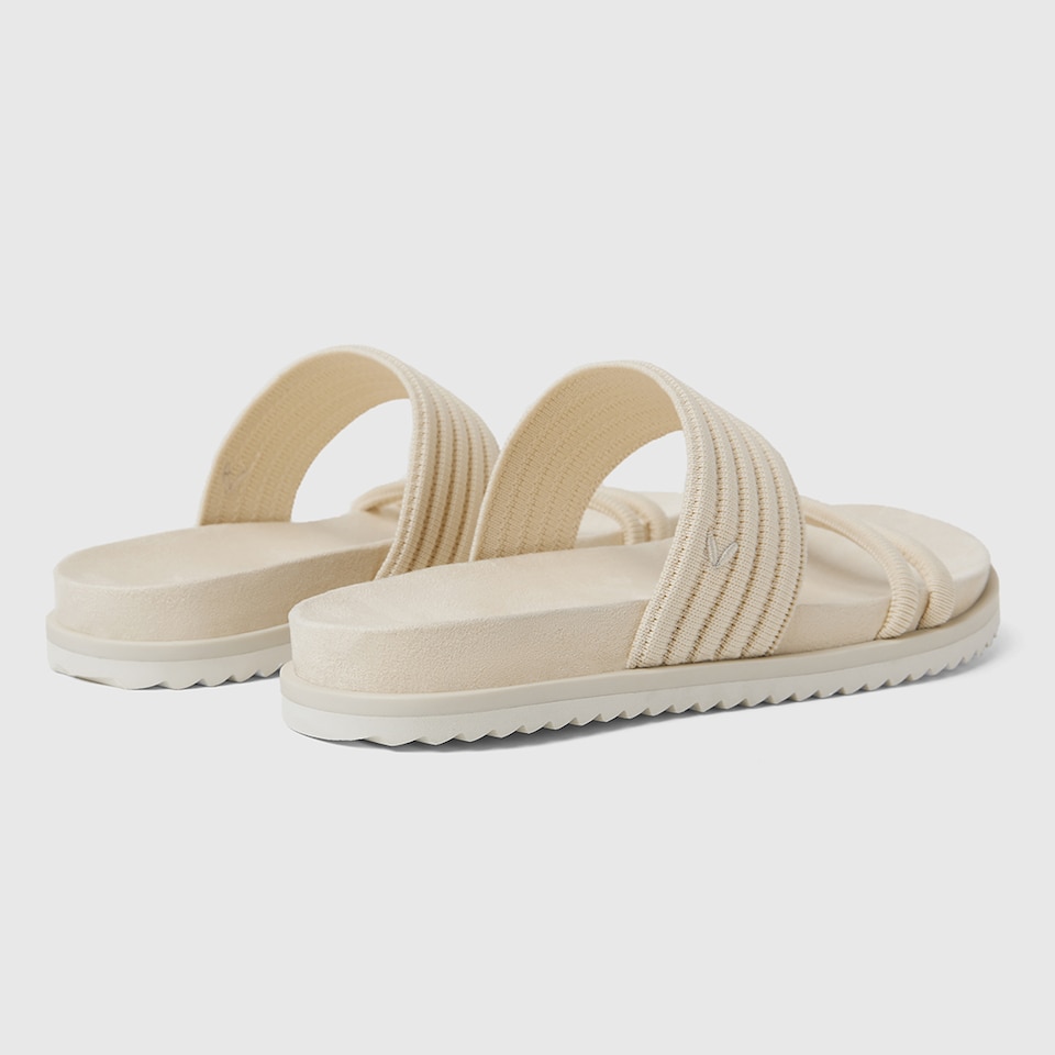 Chaya Round-toe Slide Sandals in Cream Ivory | Women's Sustainable and Stylish Shoes | VIVAIA