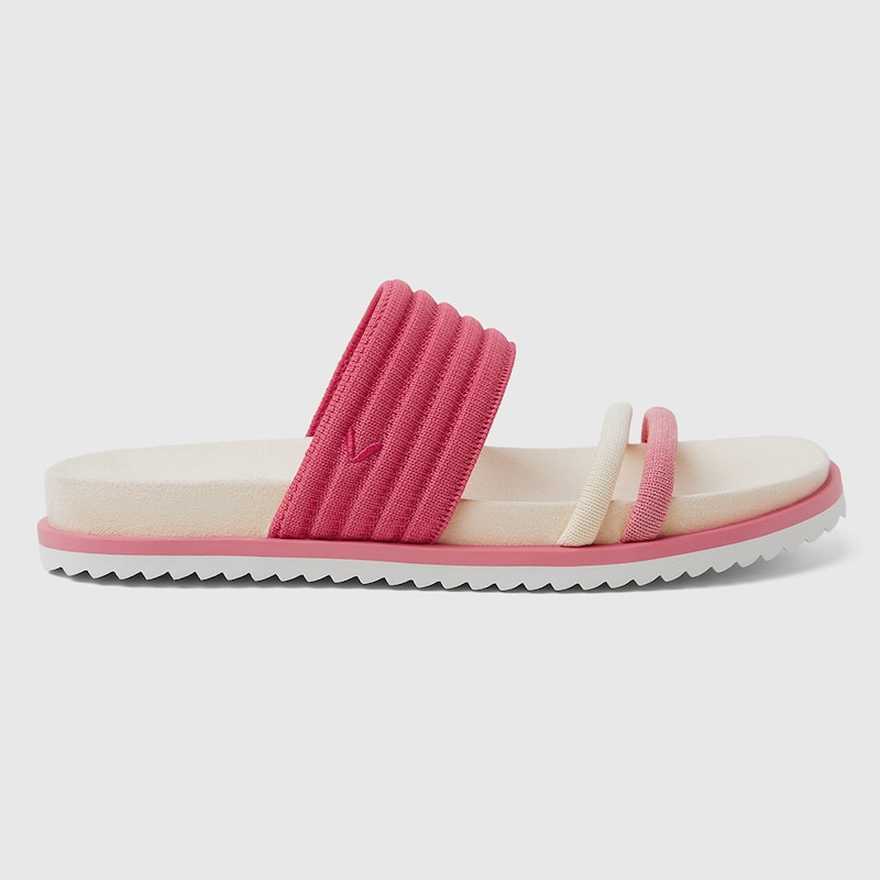 Chaya Round-toe Slide Sandals in Deep Pink-Sustainable & Washable | VIVAIA