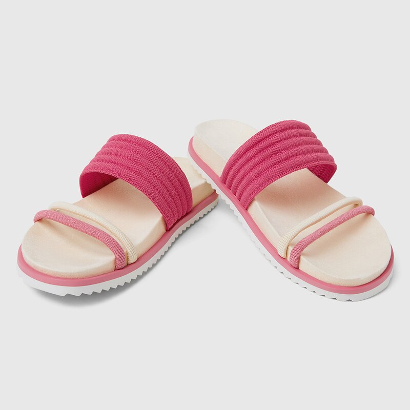Chaya Roundtoe Slide Sandals in Deep PinkSustainable & Washable VIVAIA