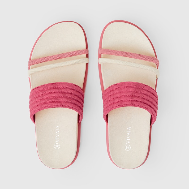 Chaya Roundtoe Slide Sandals in Deep PinkSustainable & Washable VIVAIA
