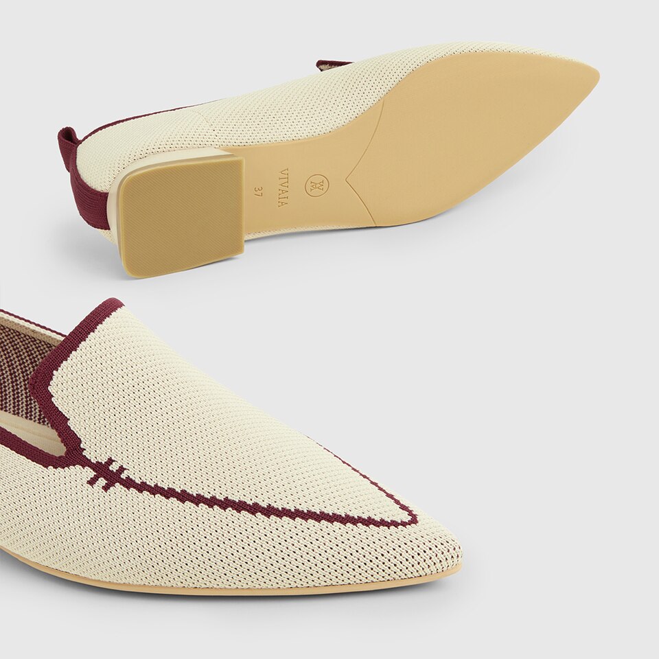 Doreen Pointy Loafers in Cream Ivory-Sustainable & Washable Shoes | VIVAIA